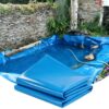 Hamankim Reinforced Blue Pond Liner, Easy Cut Flexible Impermeable Film for Cisterns Water Resources Engineering, 3x2m 5x6m 7x8m 8x10m Resistant HDPE Pond Liner Membrane