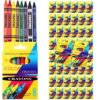 Hampton Distribution 50-Pack Bulk Crayons for Kids: 8-Color Individual Crayon Bulk Sets – Perfect for Party Favors, Classroom Supplies, Stocking Stuffers