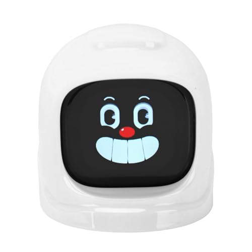 Hamwesh Car Dashboard Emotional Companion, High Accuracy Gyroscope Magnet Smart AI Robot, Expressive Robot with 52 Expressions Voice Type C Charging Traceless Adhesive Base for Auto (White)