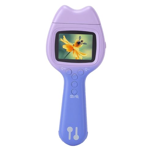 Hamwesh Handheld Digital Microscope, 500X Optical Zoom 2MP Camera Portable Microscope, Kids Digital with 2.0 Inch Screen 1080P Video 180 Degree Rotating Lens for Boys Girls (Blue Purple)
