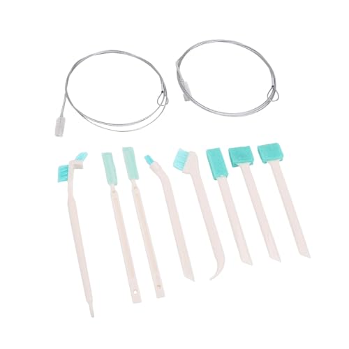 Hamwesh Ice Maker Cleaning Brush, 10Pcs Set 2Pcs 55in Long Tube Pipe Brush 8Pcs Crevice Cleaning Brushes with Nylon Hair for Countertop Ice Machine Drainage Water Pipes and Small Spaces