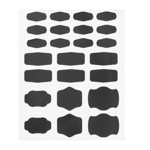 HANABASS 120 Pcs Removable Chalkboard Labels Stickers Set for Candy and Wine Bottles, Black PVC Material with Symmetric Design, Cuttable and Easy to Write, for Christmas Holidays