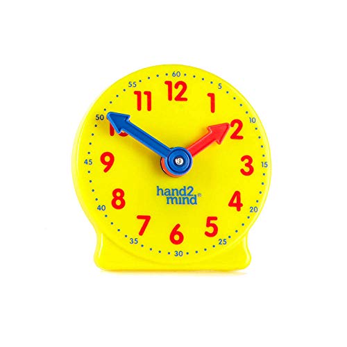 hand2mind Mini Geared Clock, Telling Time Teaching Clock, Analog Learning Clock for Kids, Learning to Tell Time, Teaching Classroom (Set of 12)