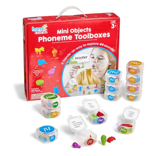 hand2mind Mini Object Phoneme Toolboxes, Speech Therapy Tools, Phonics Manipulatives, Kids Speech Therapy Toys, Kindergarten Reading Classroom Must Haves, Learning Alphabet and Letter Sounds