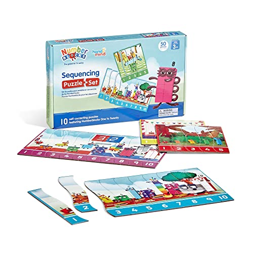 hand2mind Numberblocks Sequencing Puzzle Set, Sequence Cards, Matching Game, Math Toys, Toddler Educational Toys, Preschool Learning Activities, Kids Birthday Gifts, Easter Basket Stuffers for Kids