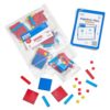 hand2mind Plastic Algebra Tiles Small Group Set with 20 Guided Activities, 6 Sets of 32 Tiles for Math Centers, Middle School Math Manipulatives, Montessori Classroom Must Haves for Teachers