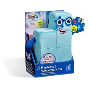 hand2mind Sing-Along Numberblock Five Plush – Officially Licensed Character Plushies, 12 Songs & Sounds from The TV Show, Light Up Soft Stuffies, for Kids Ages 2, 3, 4, 5, 6, 7