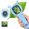 Handheld Digital Microscope, STEM Educational Science Learning Activity Kit, 500X Magnification Digital Deer Microscope, Christmas, Holidays and Birthday Gifts (Blue)