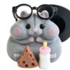 Handmade Flocked Squishy Seal Pup Squeeze Soft Mochi Fidget Toy (Grey)