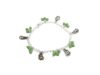 Handmade Pear Charm Bracelet, Green Glass Beads with Silver Plated Chain, Fruit Jewelry, 7 Inch