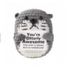 Handmade Positive Otter Crochet - You are Otterly Awesome Pocket Doll - Knitted Desk Decor Accent - Emotional Support Thank You, Appreciation Gift for Women, Friend, Coworker - Birthday Present