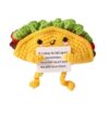 Handmade Positive Taco Crochet - Its Okay to Fall Apart Pocket Doll - Knitted Desk Decor Accent - Emotional Support Affirmations Thank You Gift for Women, Men, Friend, Coworker - Birthday Present