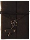Handmade Vintage Leather Journal Diary with Belt Key Lock 4x6 In