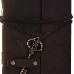 Handmade Vintage Leather Journal Diary with Belt Key Lock 4x6 In