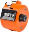 Hand Tally Counter 4 Digit Number Dual Clicker Golf Handy Counter Compact Hand Metal Tally Clicker,Clicker Counter with Display Size Portable Mechanical for Sports,Click Counter Counters (Orange)