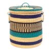 Handwoven Bolga Laundry Basket with Lid, Elephant Grass Hamper Storage Bins
