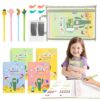 Handwriting Practice for Kids Ages 3-8, Reusable Magic Grooved Copybook - 4 Preschool Workbooks + 4 Pen Grips + 30 Refills + Pouch - Homeschool Kindergarten Learning Activities