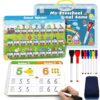 Handwriting Practice Tracing Books for Kids Ages 3-5, Montessori Preschool Learning Activity, Autism Educational Learn Number Letters Shapes Animal & Sight Words Workbook with 8 Dry Erase Markers