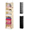 Handy Laundry Hanging Closet Organizer - 6 Shelf Storage for Clothes, Sweaters, Shoes & Accessories - Space-Saving Wardrobe Shelves with Hooks for Dorm, RV & Small Closet Organization (Beige)