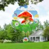 Hanging Outdoor Garden Decor, Colorful Red Mushroom Wind Spinners Ornaments