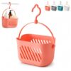 Hanging Shower Caddy, Portable Shower Basket Organizer with Hook, Plastic Hanging Shower Caddy Portable Storage Tote Box Bin, Shower Caddy Portable Basket for Bathroom Dorm Gym Travel (Pink)
