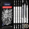 HANGYING 7Pcs White Pens Set, Dual-Tip Acrylic Paint Pens Opaque Ink