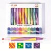 HANKU 12 Pack Magic Color Changing Markers Double-Headed Chisel Tip Highlighters, Lettering & Secret Messages, Art Drawing Back to School Stationery Set for Students Christmas gift (Color changing)