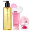 Hanskin PDRN Pink Glass Skin Routine Set – PHA Cleansing Oil + Gel-to-Foam Cleanser + Glow Serum | 3-Step Double Cleansing & Hydration Routine for Pore Care, Smooth & Radiant Skin | Korean Skincare