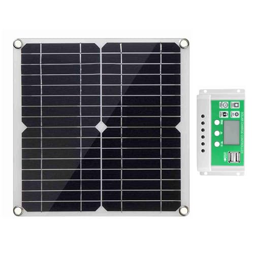 Haofy 20W Monocrystalline Solar Panel Kit, PWM Controller System Efficiently 22% Conversion 12V Output for RV Boat Yacht Shed Battery Charging in Outdoor Locations (40A Controller)
