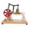 Haofy Golden Stirling Engine Educational Model, Visible Piston Motion Through Glass Components Simple Operation with 95 Percent Alcohol Fuel Steady Base for Classroom and Office Display
