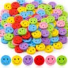 Haooryx Colorful Smile Face Erasers, 60Pcs Mini Pencil Rubber Erasers Bulk