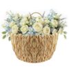 HAOPENGYOU Scalloped Wall Basket - Hanging Wicker Basket with Handle