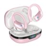 HAOYUYAN Wireless Earbuds, Sports Bluetooth Headphones, 80Hrs Playtime Ear Buds with LED Power Display, Noise Canceling Headset, IPX7 Waterproof Earphones for Workout/Running (Pink)