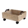 happimess BSK2014C Adaline 18.11" Classic Farmhouse Handwoven Hyacinth Rectangular Underbed Storage Bin with Wheels and Handles for Storage and Decoration in Bathroom, Bedroom, Closet, White Wash