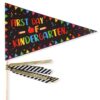 Happy First Day of Preschool Banner, 1st Day Kindergarten Flag with Ribbons Pennant Banner Flags Back to School Decorative Creative Kindergarten Flag for School Decorations First Day Supplies