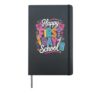 Happy First Day of School Girls Back to School Pink Bow Hardcover Journal, Black