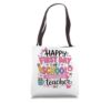 Happy First Day Of School Kindergarten Teacher Pink Cute Tote Bag