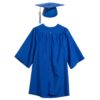 Happy Graduates Royal Blue EZ Matte Preschool Graduation Set Small Size, Gown, Cap, Tassel, and 2026 Gold Charm, Kindergarten Cap and Gown Outfit for Kids