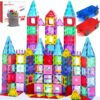 HAPPYMATY Next-Gen Antibacterial Magnetic Tiles - 106 PCS Magnet Building Tiles with 2 Cars for Kids Aged 3+, Inhibits Bacterial Growth for Safer Play, 3D STEM Educational Construction Blocks Toy
