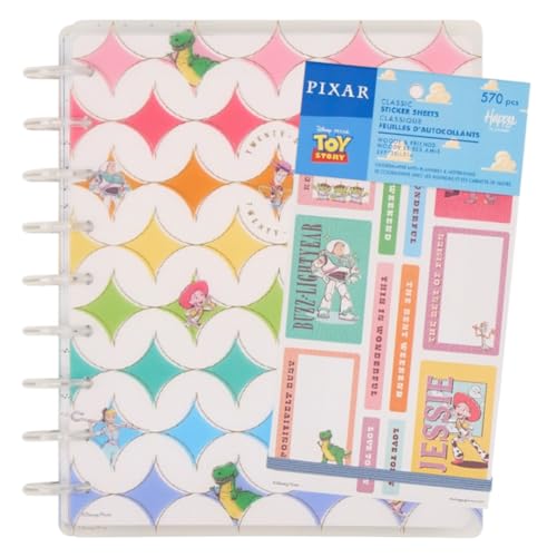 Happy Planner Disney Disc-Bound 12-Month July 2026-June 2027 Planner Bundle with 30-Sheet Sticker Pack, Classic Sized, Vertical Layout, Woody & Friends, 2 Items