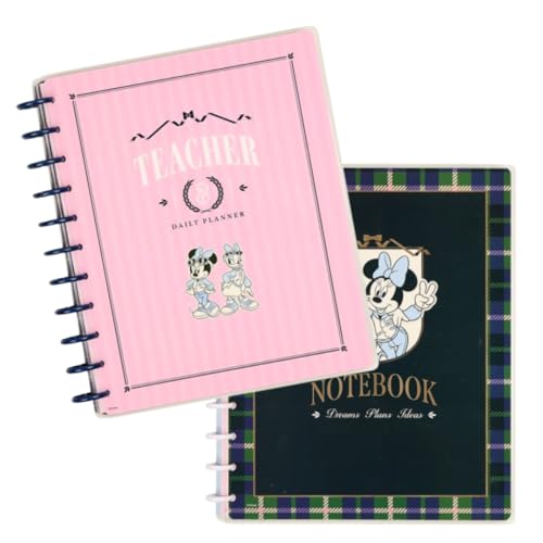 Happy Planner Disney Disc-Bound 12-Month July 2026-June 2027 Teacher Planner Bundle with 60-Sheet Big Notebook, Big Sized Planner, Teacher Layout, Minnie & Daisy Varsity, 2 Items