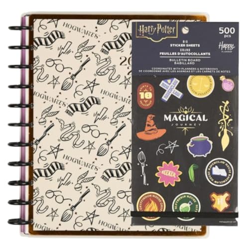Happy Planner Harry Potter Disc-Bound 12-Month July 2026-June 2027 Planner Bundle with 30-Sheet Sticker Pack, Big Sized, Teacher Layout, 2 Items