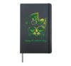 Happy St. Patrick's Day Green Irish Cat Ireland Hardcover Journal, Black