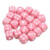Happyyami 100pcs Pink Acrylic Round Corner Dice Set for Board Games and Bars, Versatile Use Small Colored Dice for Classroom Teaching and Math Learning