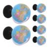 Happyyami 6pcs Mini Desk Globes with Textured Terrain and Space-saving Design, 3.3in Plastic Rotating Globes for Homeschool and Study Desk Educational Use