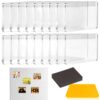 HAPY SHOP 18 Pieces Clear Acrylic DIY Fridge Magnets Set 2.95" x 2.16"x0.12" Acrylic Refridge Magnets with Adhesive Backing DIY Fridge Magnets for Kitchen, Classroom,Office,Crafts