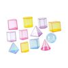 harayaa 12 Pieces Geometric Shapes Blocks Set Pattern Blocks Transparent Manipulatives