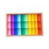 harayaa 35 Pieces Rainbow Building Blocks Acrylic Gemstone Cubes Stacking Game Toy with Wooden Storage Box Suitable for Child Development Early, 30pcs