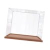 harayaa Acrylic Display Case Figure Display Case Collectibles Display Box Figurine Showcase Organizer Dustproof Protection Showcase with Base Display Stand St, Wood Base