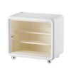 harayaa Action Figure Showcase Display Cabinet Stand Desktop Organizer Box with Transparent Dustproof Panels and Detachable Shelving Suitable for Household Ta, White